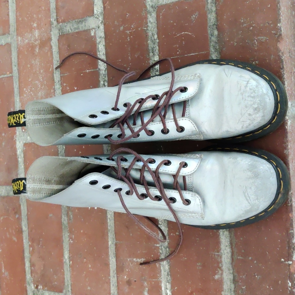 Dr. Martens Pascal Silver Holographic Boots